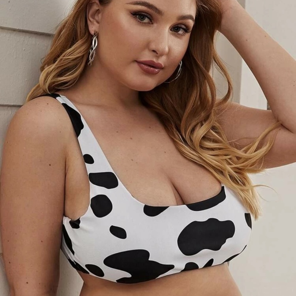 SHIEN Cow Print Bikini Top